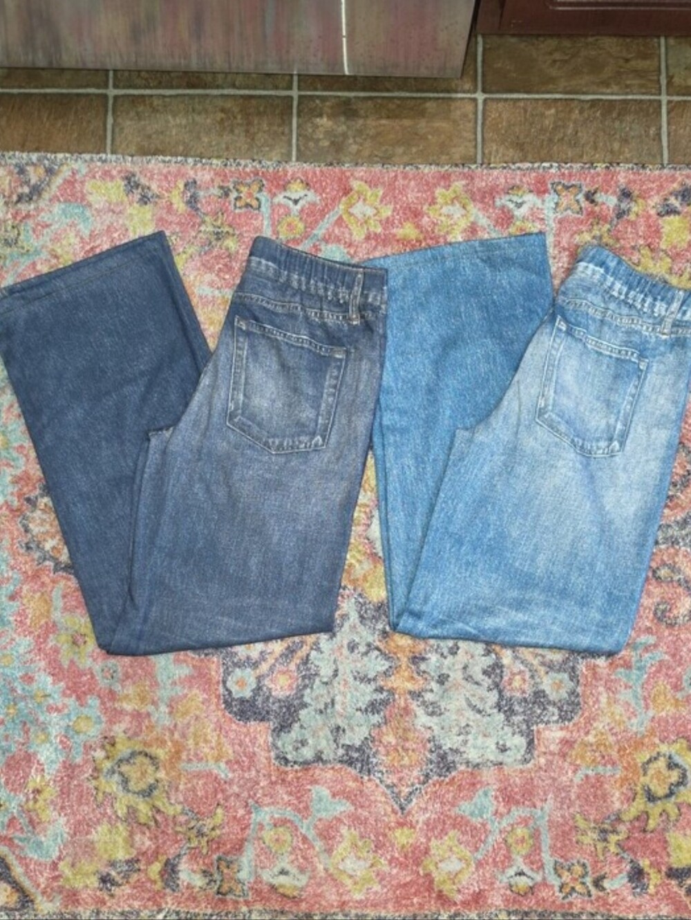 ☆ Mila Rosabella Pull On Faux Denim Pajama Sweatpant Jeans • 2 Pair • Size S ☆